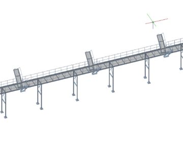 3D модель Двусторонняя железнодорожная сливоналивная эстакада