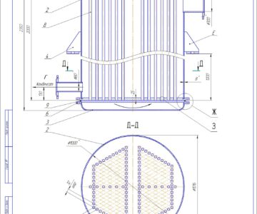 Чертеж Расчет вертикального многоходового кожухотрубного теплообменника типа ТН