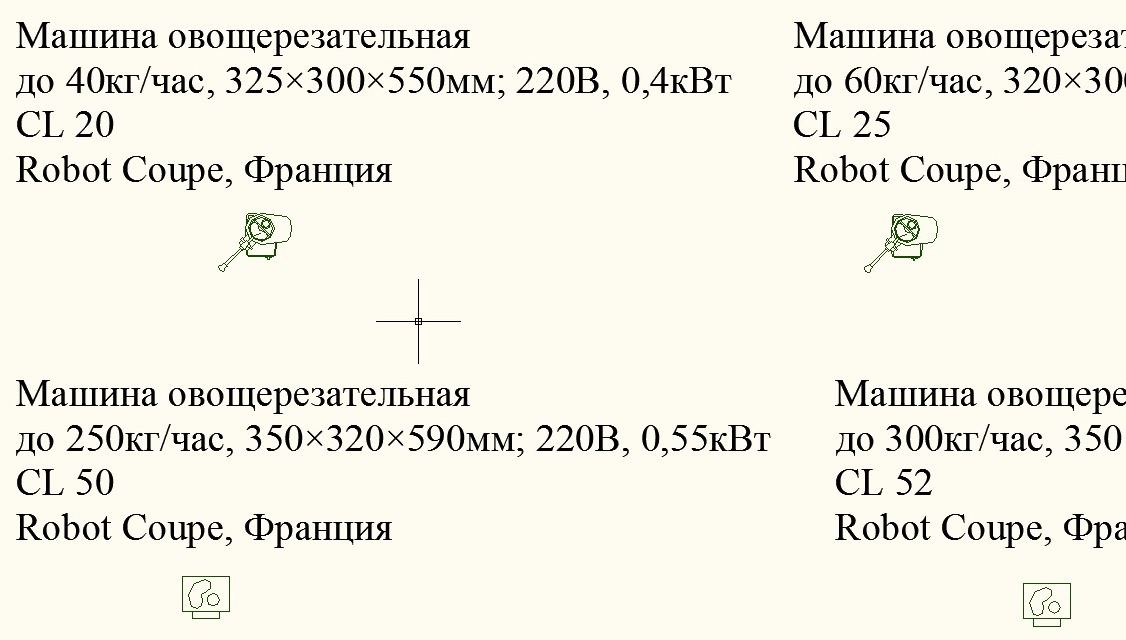 Чертеж Блоки для столовых