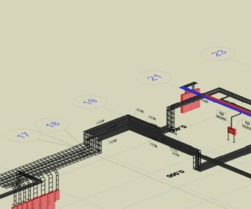 3D модель Схема расположения силовых лотков ТРЦ 160 000м2