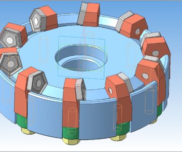 3D модель Фреза торцевая с механическим креплением пятигранных пластин