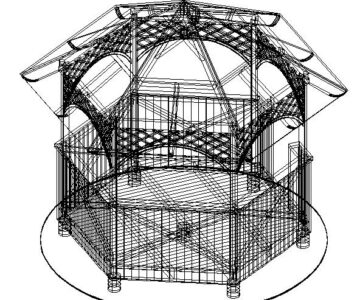 3D модель Беседка шестиугольная