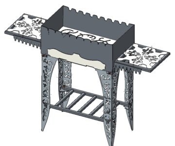 3D модель Мангал 1М100 сборный из сварных элементов