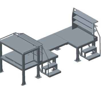 3D модель Платформа для установки оборудования со стеллажами и выкатным палетом