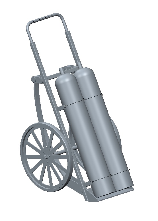 3D модель Телега для перевозки баллонов с газом