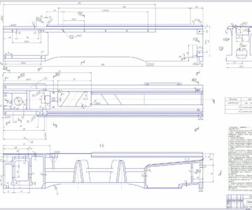 Чертеж Чертеж станины станка ИЖ250ИТПМ