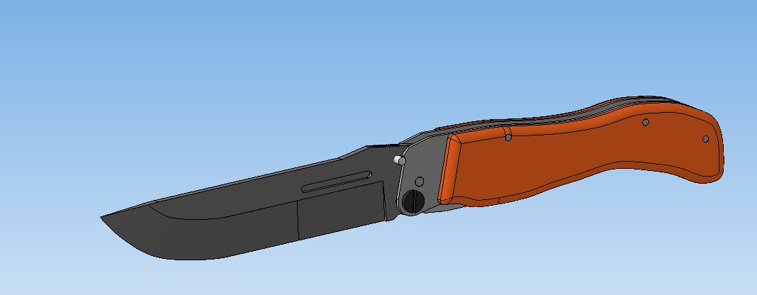 3D модель Нож складной с фиксацией открытого положения