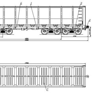 Чертеж Универсальный 8-осный полувагон