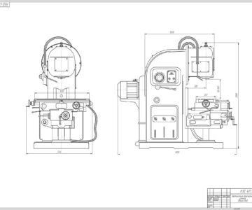 Чертеж Вертикально-фрезерный консольный станок 6Н12ПБ
