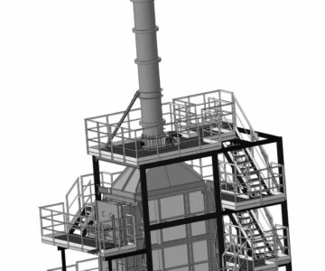 3D модель Цилиндрическая трубчатая печь для нагрева нефти