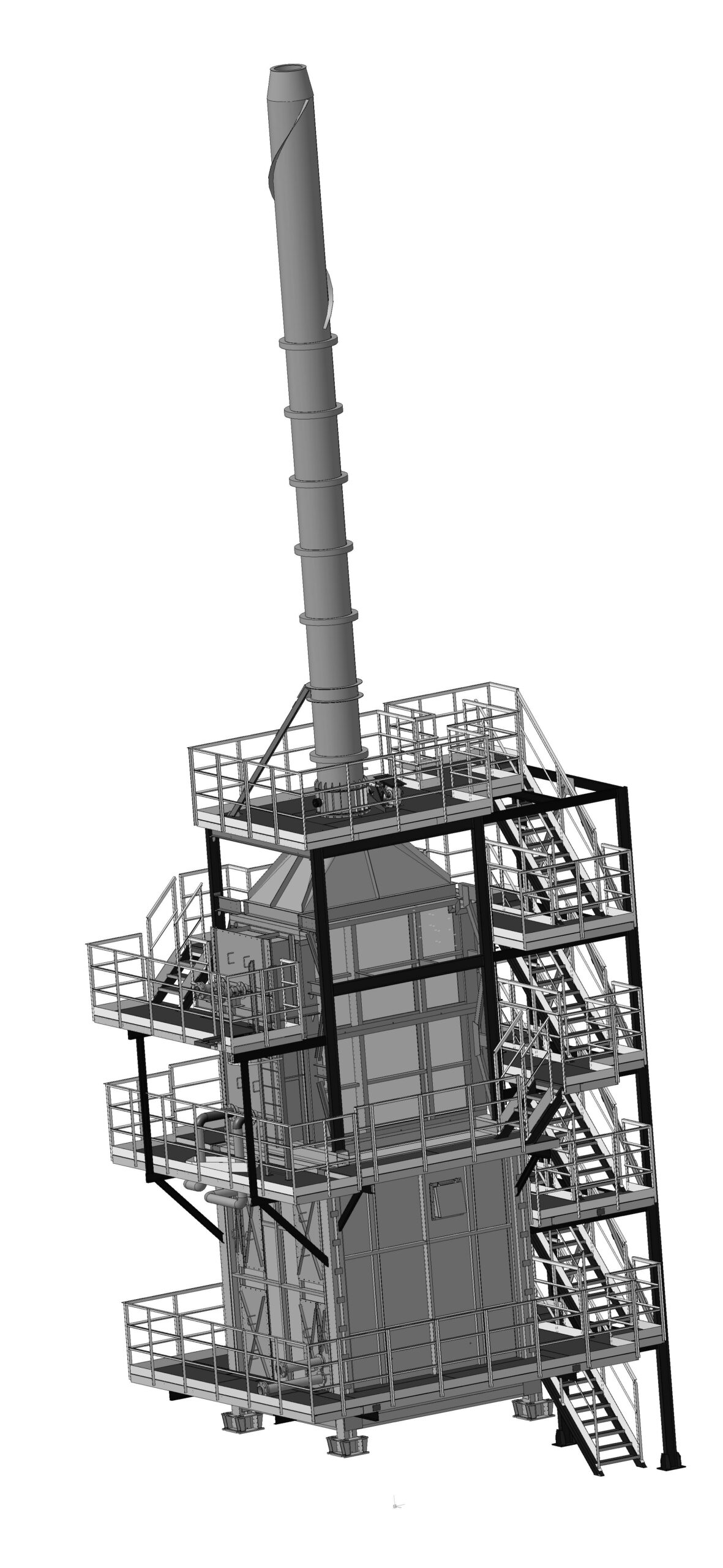 3D модель Цилиндрическая трубчатая печь для нагрева нефти