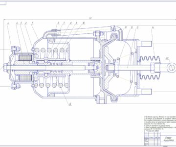 Чертеж Проект грузового автомобиля с усовершенствованием тормозной камеры с пружинным энергоаккумулятором