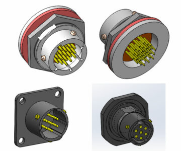 3D модель 3D Модель разъемов (соединителей) ОНц-БС-1(2) и 7pin Amphenol