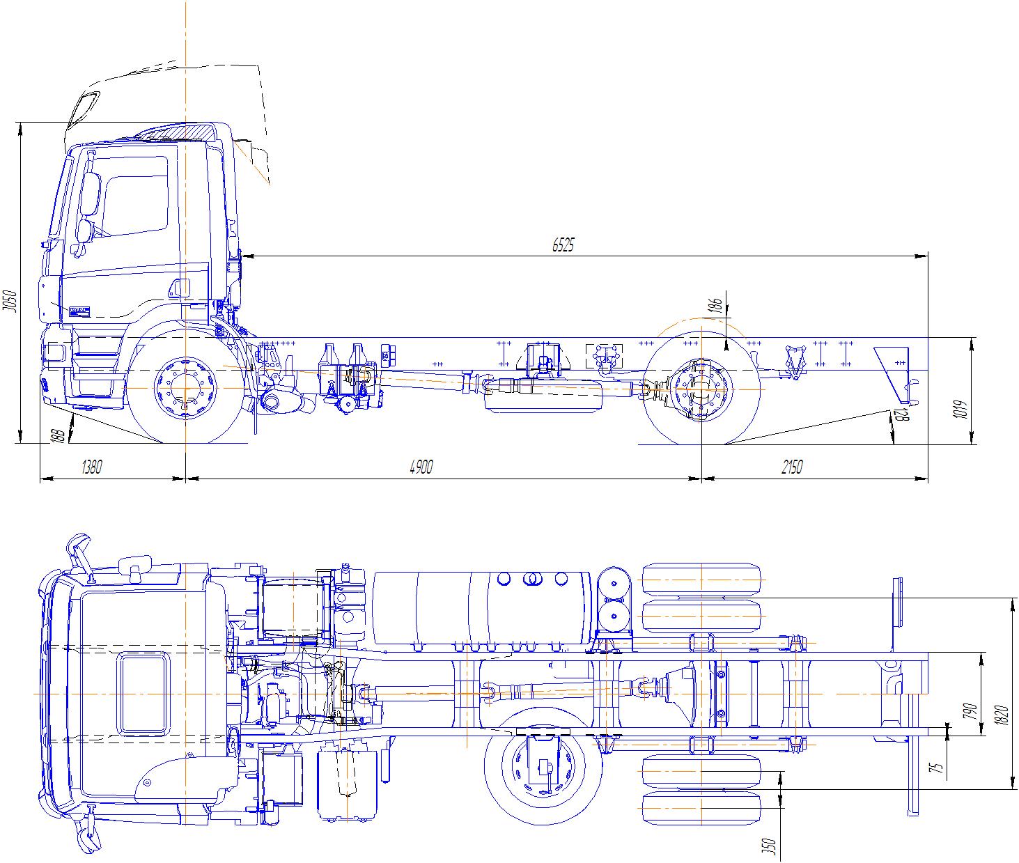 Чертеж Чертежи автомобилей DAF