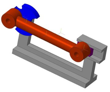 3D модель Простой кривошипно-шатунный механизм