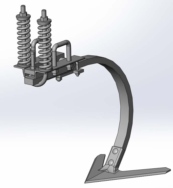 3D модель Лапа культиватора с механизмом предохранения