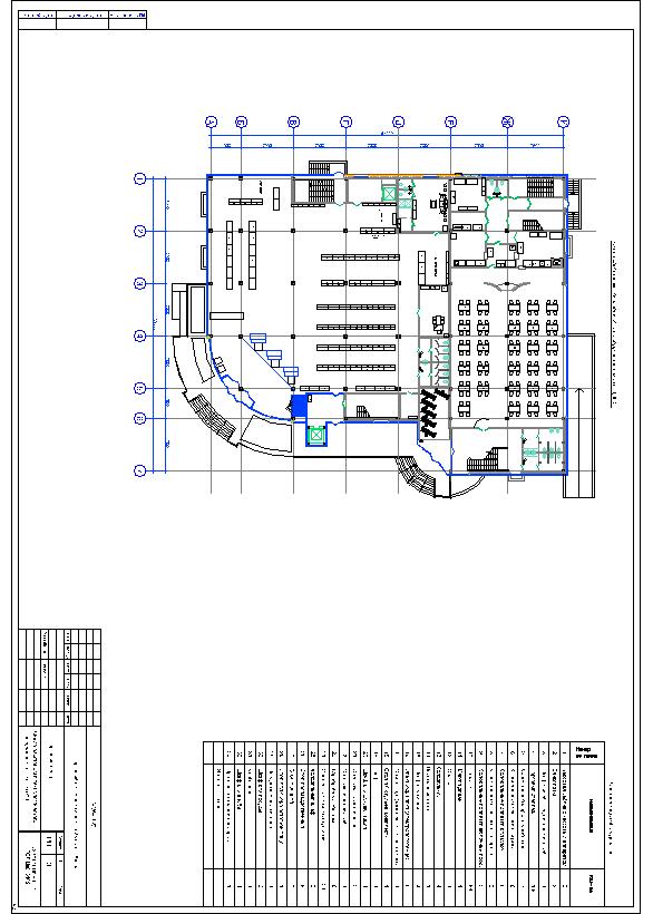 Чертеж Оборудование торгового центра с рестораном