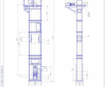 Чертеж Расчет и проектирование ковшового элеватора