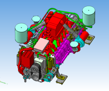 3D модель Дизельный двигатель MTU16V2000