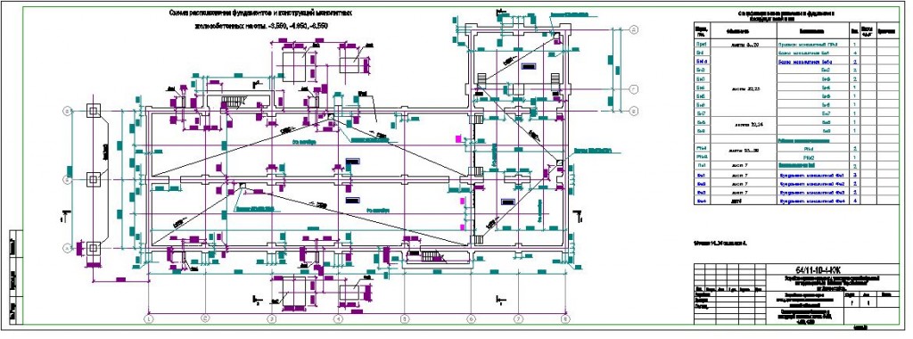 Чертеж Устройство приема зерна из ж/д транспорта с норийной вышкой