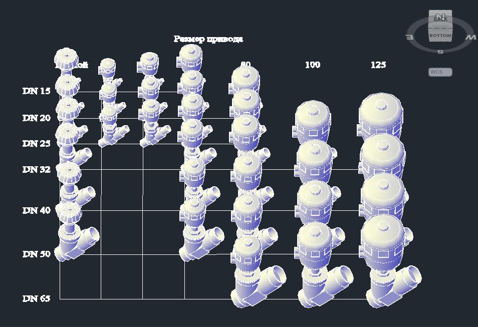 3D модель Угловые седельные клапана фирмы Burkert стандарта DIN от DN15 до DN65 серии 2000