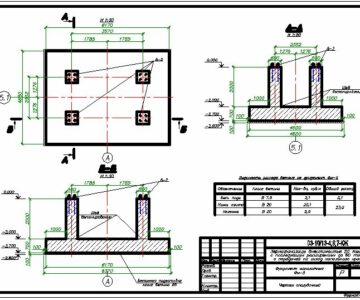 Чертеж Чертёжи фундаментов под  опоры