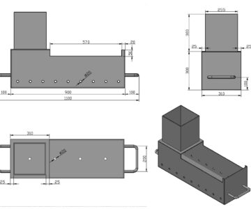 3D модель Мангал 900х310х300