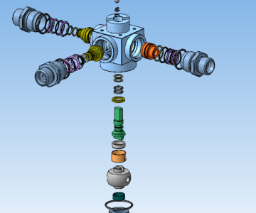 3D модель Кран трёхходовой DN10 PN40