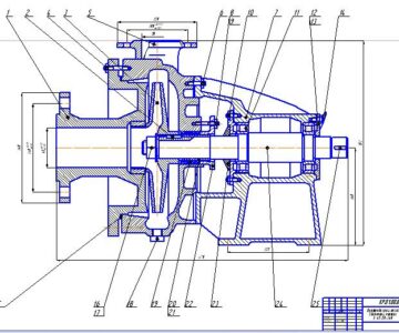 Чертеж Курсовой проект "Центробежный консольный насос К65-50-160Е"