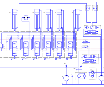 Чертеж Гидропривод поступательного действия