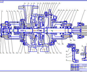 Чертеж Курсовая работа "Насос ЦНС 38-44 "