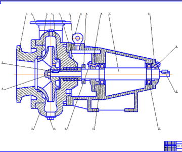 Чертеж Курсовая работа "Центробежный насос К 290/30"