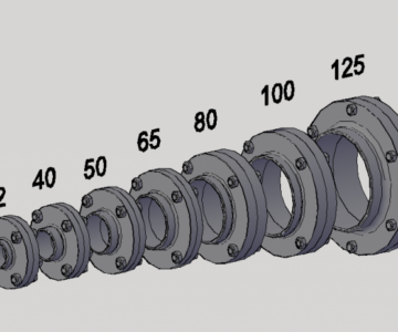 3D модель Фланцы гигиенические DN15-DN150 стандарта DIN