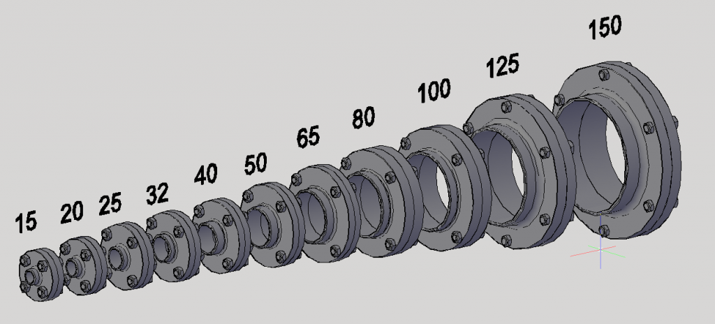 3D модель Фланцы гигиенические DN15-DN150 стандарта DIN