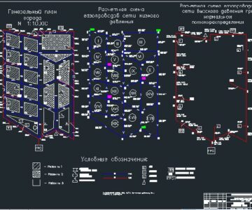 Чертеж Курсовой проект «Газоснабжение города» - вариант 17