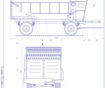 Чертеж Механизация раздачи кормов на ферме КРС с разработкой поперечного транспортера для КТУ-10