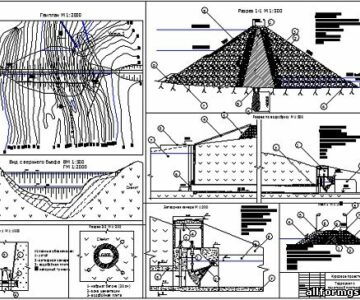Чертеж Расчет гидроузла с плотиной из грунтовых материалов
