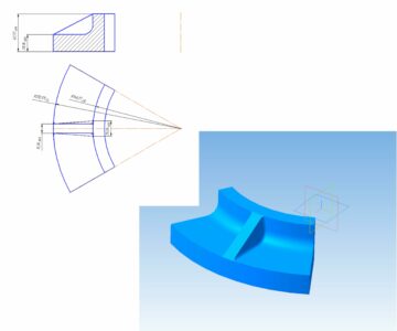 3D модель Ребро жесткости. Поверхностное моделирование.