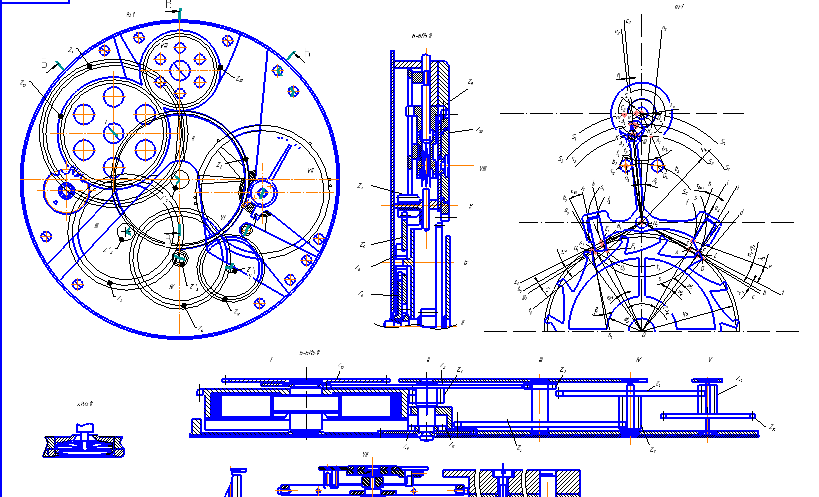Чертеж Часовой механизм