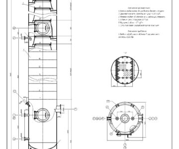 Чертеж Курсовая работа "Ректификационная установка разделения бензола и толуола мощностью 13 000 т/ч"