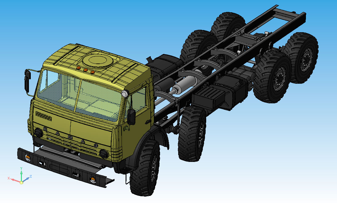 3D модель 3D Модель КамАЗ-6350 (8х8)