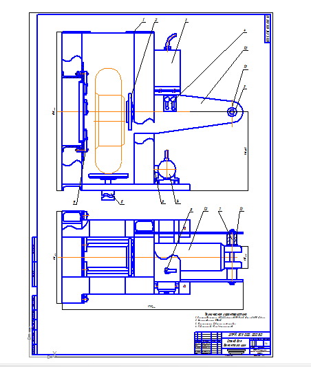 Чертеж Участок по восстановлению автомобильных шин. Стенд для  демонтажа шин.