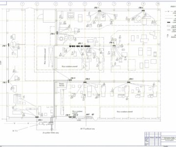 Чертеж Электроснабжение ремонтного цеха машиностроительного завода по установленной мощность потребителей Р-370 кВт