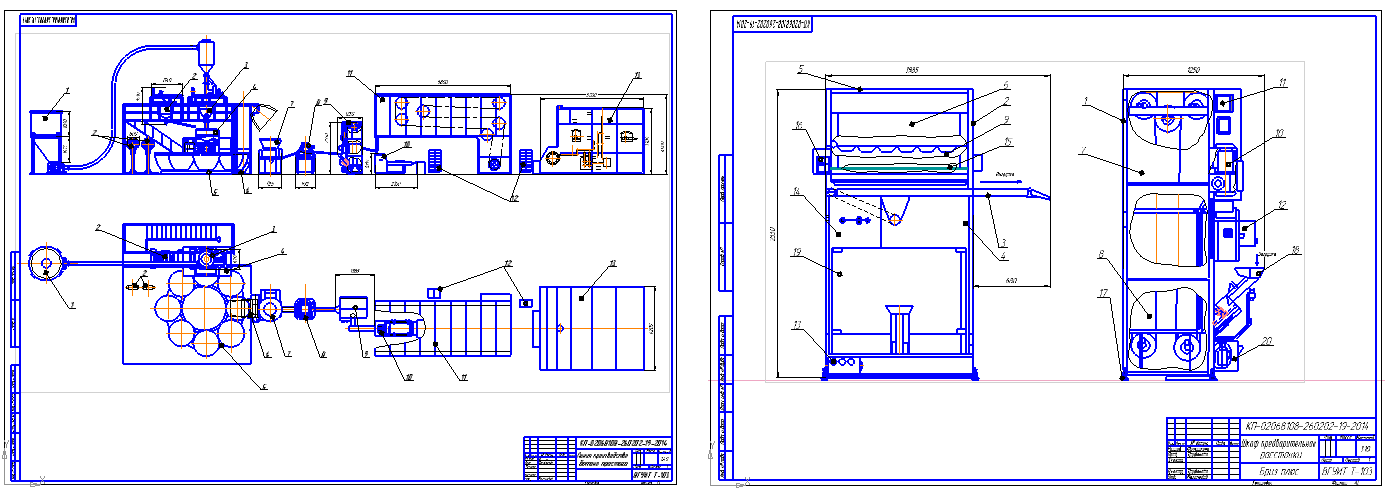 Чертеж Проект линии производства батона простого