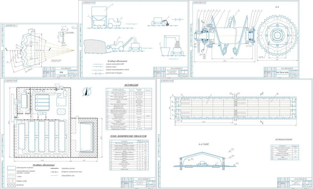 Чертеж Комплексная механизация откормочной фермы КРС на 2000 голов разовой постановки с разработкой линии приготовления и раздачи кормов