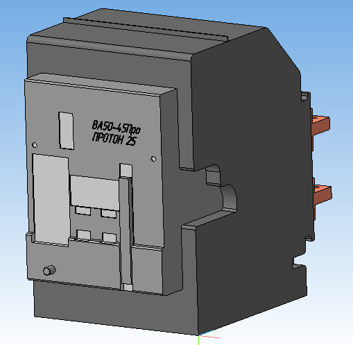 3D модель Модель автоматического выключателя ВА 55-45 (Протон-25) 2500А Ульяновского завода «Контактор»