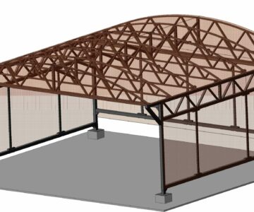 3D модель Навес для двух автомобилей