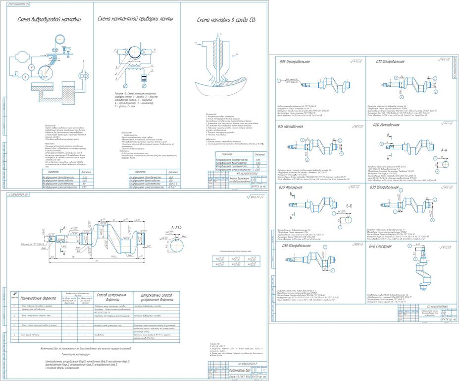 Чертеж Проектирование технологии ремонта коленчатого вала компрессора