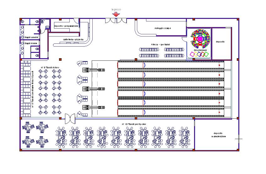 Чертеж Боулинг с кафе