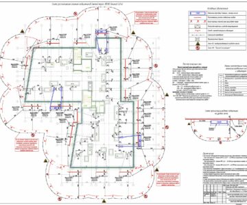 Чертеж Проект производства работ (ППР) на работу фасадных подъемников (люлек) марки ПФ-1 и 3851Б объекта: «Жилой дом со встроенными нежилыми помещениями по адресу: Московская обл, Одинцовский р-н, с/п Успенское, п. Горки-10 уч. 56, уч. 57»